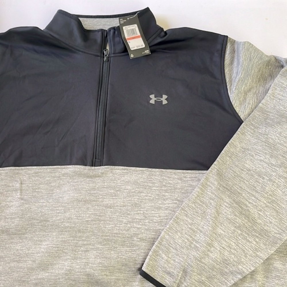 Under Armour Men's Gray Black 1/4 Zipper Pullover Sweatshirt, Size 3XLT, NWT